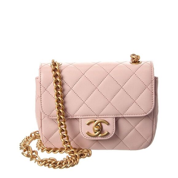 Chanel Handbags - Chanel Pink Quilted Lambskin Leather Square Single Flap (Authentic Pre-Loved)